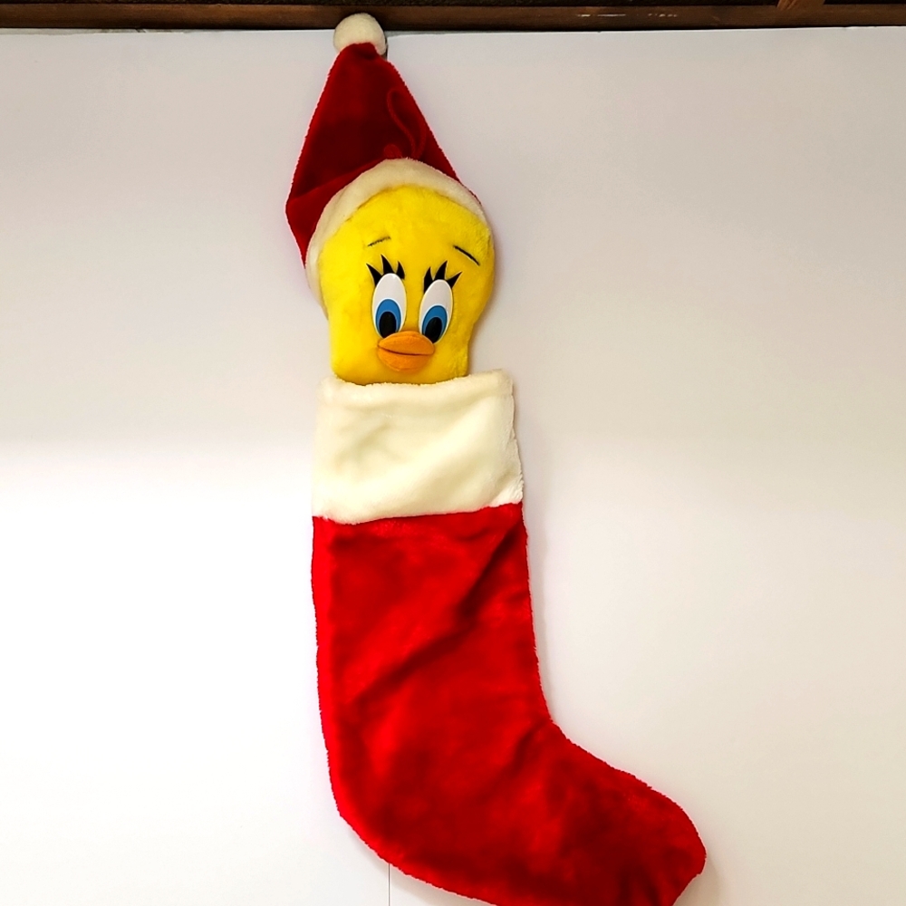 Large Vintage 90s Looney Toons Tweaty Brid Christmas stocking Warner Bros. Y2K
